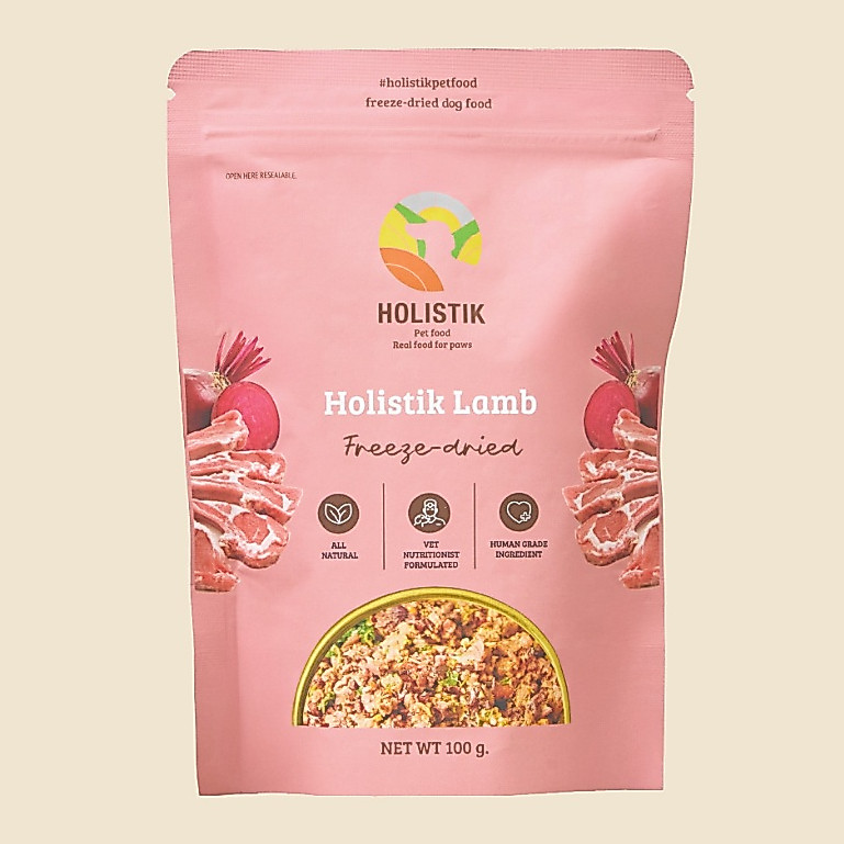 อาหารสุนัขฟรีซดรายสูตรแกะ 100 กรัม (Holistik FD Lamb 100g.)