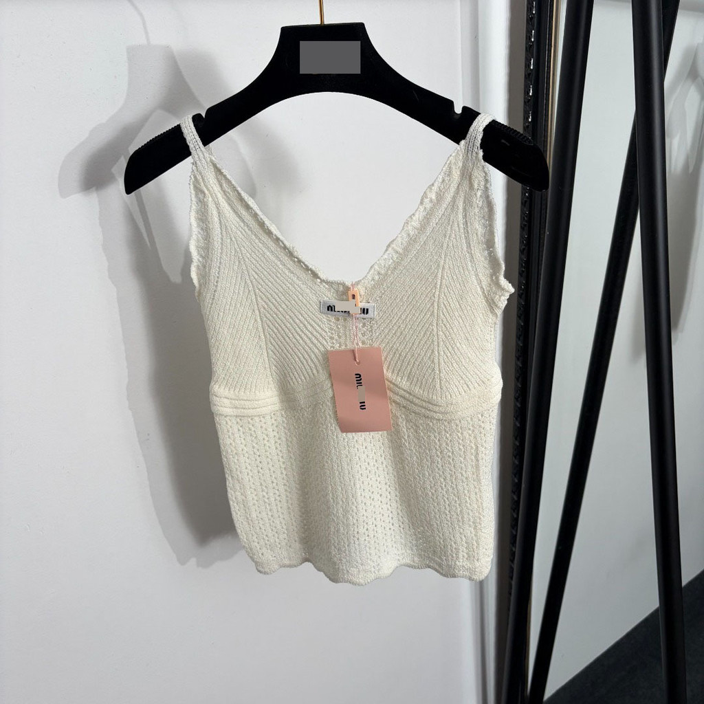 M-1U Temperament Slim-fit Dopamine ป้ายคอปกระดับไฮเอนด์ Letter Hollow Knit C