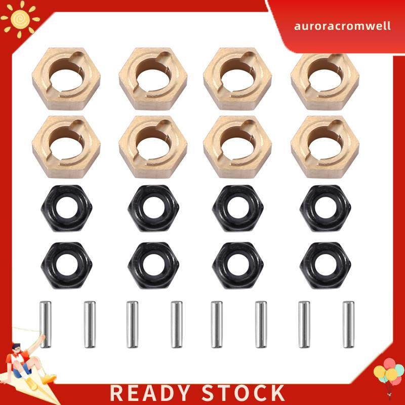 In Stock 8 ชิ้นความหนา 6.2 มม.ทองเหลืองกว้างขึ้น 7 มม.ล้อ Hex Hub อะแดปเตอร์สําหรับ FMS FCX24 1/24 R