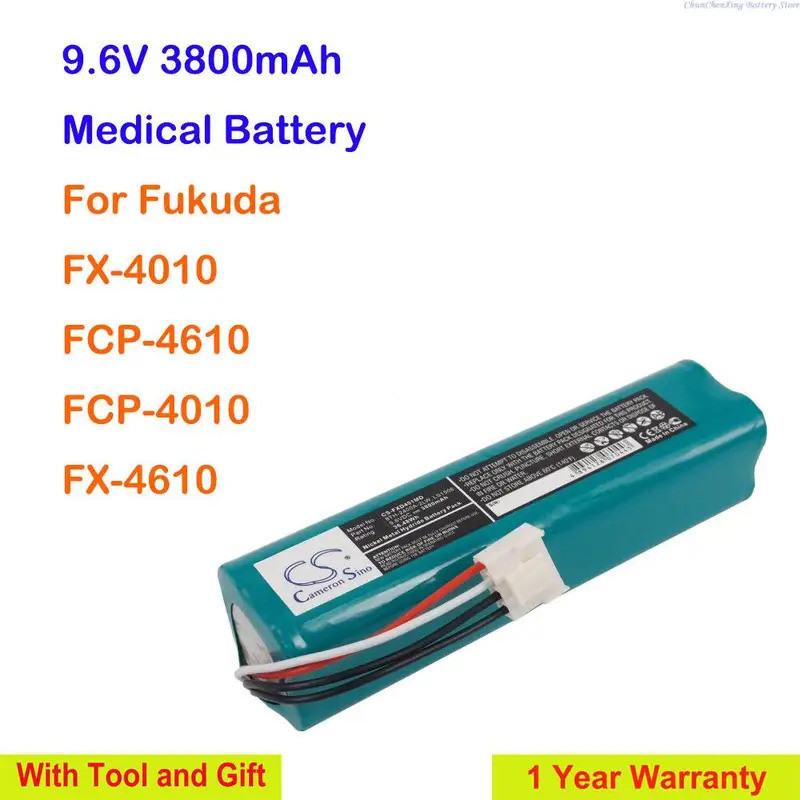 Cameron Sino 9.6V 3800mAh แบตเตอรี่ทางการแพทย์ 8TH-2400A-2LW,LS1506,6L2L1 สําหรับ Fukuda FX-4010, FC