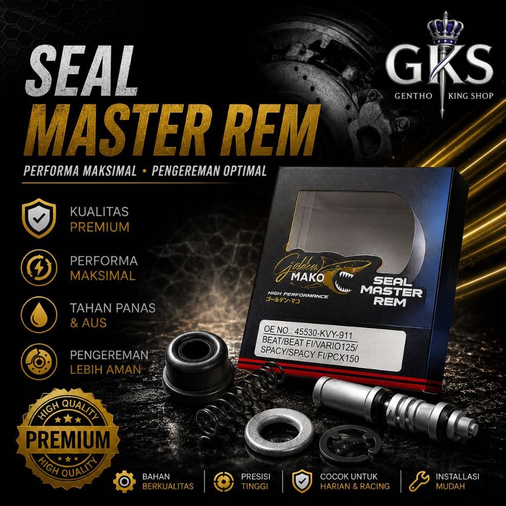 เบรค MASTER SEAL BEAT VARIO 125/150 SPACY FI PCX 125/150 CBU ORIGINAL GOLDEN MAKO - (KVY)