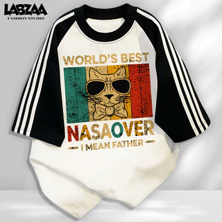 【จัดส่งจากกรุงเทพฯ】LABZAA เสื้อยืดแขนสั้นคอกลม✨ดีไซน์คลาสสิค ใส่สบาย ระบายอากาศ ลายแมวแฟชั่น ผ้าฝ้าย100% YG4654