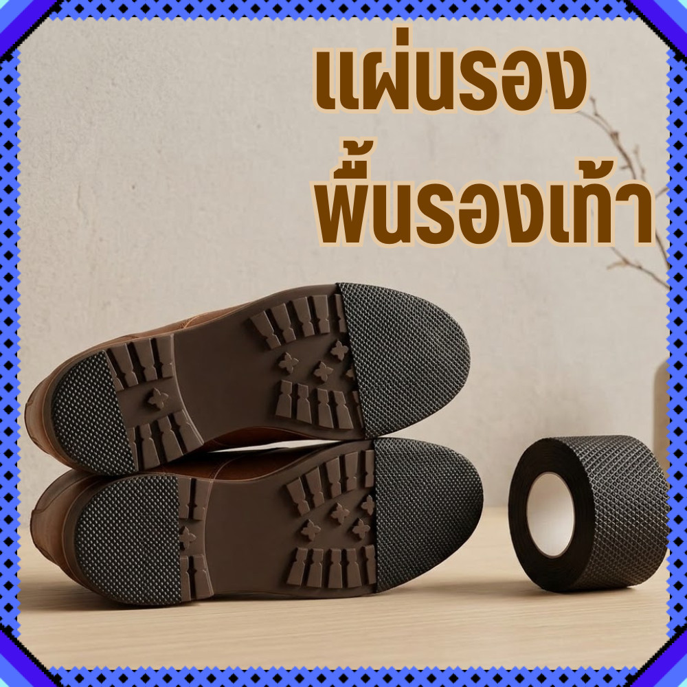 แผ่นกันลื่น รองพื้นรองเท้า แผ่นยางแปะพื้นรองเท้า สติกเกอร์กันลื่น มีกาวในตัว 1ม้วนยาว1เมตร ส่งจากไทย
