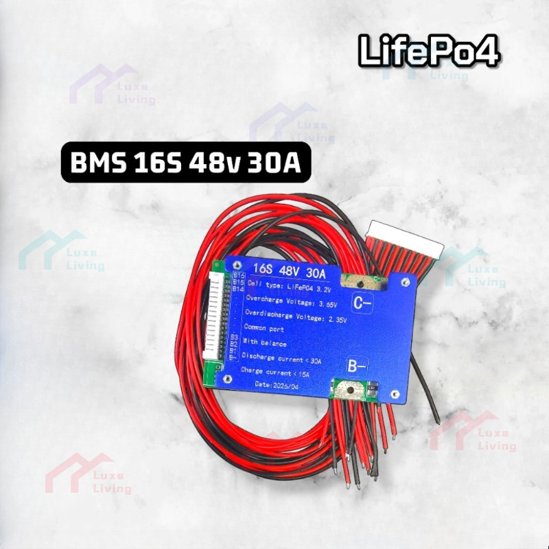 🔥 BMS 16s 48V 30A/90A 50A/150A LiFePo4 (3.2v) BMSจักยานไฟฟ้า มีActive Balance ในตัว