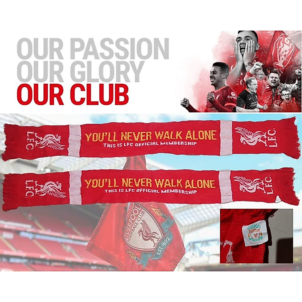 ผ้าพันคอลิเวอร์พูล สมาชิกสโมสร แท้มือสอง Liverpool FC Officials Merchandise member ship Scarf