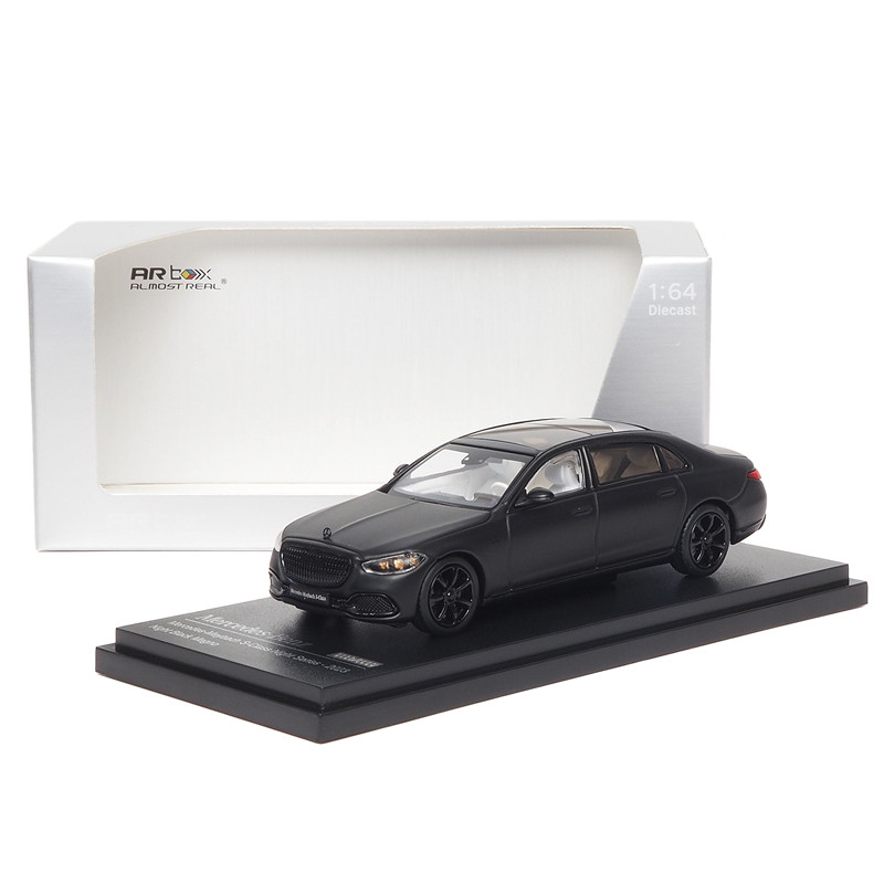 กล่อง AR Like Real 1: 64 Mercedes-Benz S600 Matte Black Maybach Maybach S680 รถรุ่น S-Class