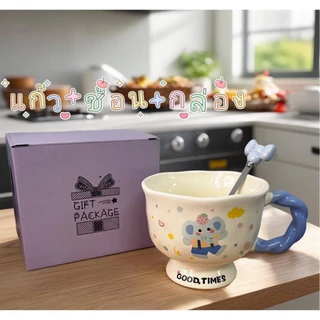 ถ้วยน้ํา ถ้วยกาแฟ ถ้วยนมน่ารัก แก้วลายกระต่าย ลายช้างน่ารัก มูลค่าสูงถ้วยเซรามิกถ้วยน้ําคู่สาวของขวัญวันเกิดของที่ระลึก🎀