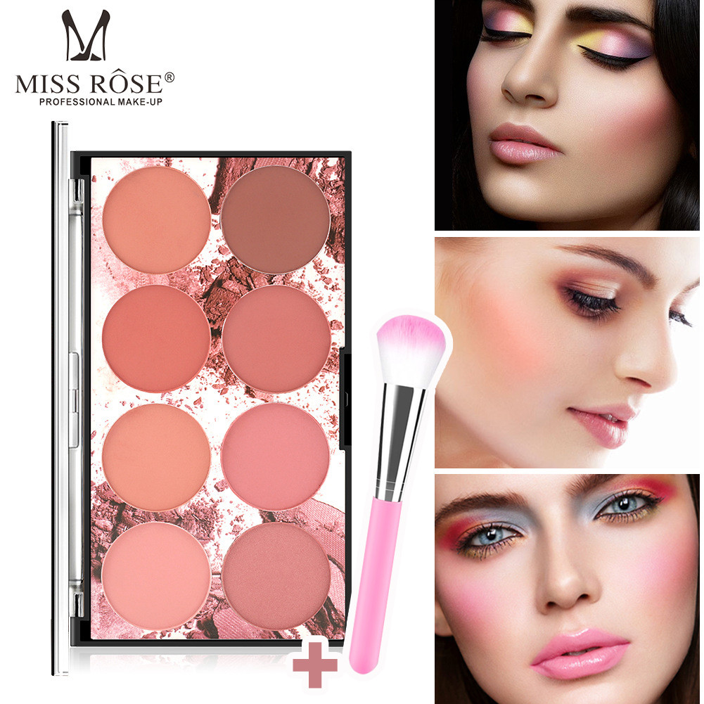 บลัช บลัชออน 4u2 บลัชออน MISS ROSE พาเลทบลัชออนสามมิติแบบคอนทัวร์แปดสี