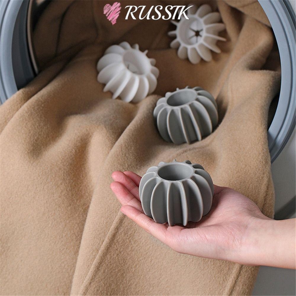 ลูกซักผ้าซิลิโคน รัสซิค นํากลับมาใช้ใหม่ป้องกันไขลานผลิตภัณฑ์ซักรีดเครื่องมือทําความสะอาดการปนเปื้อนจับขนแมวในครัวเรือน