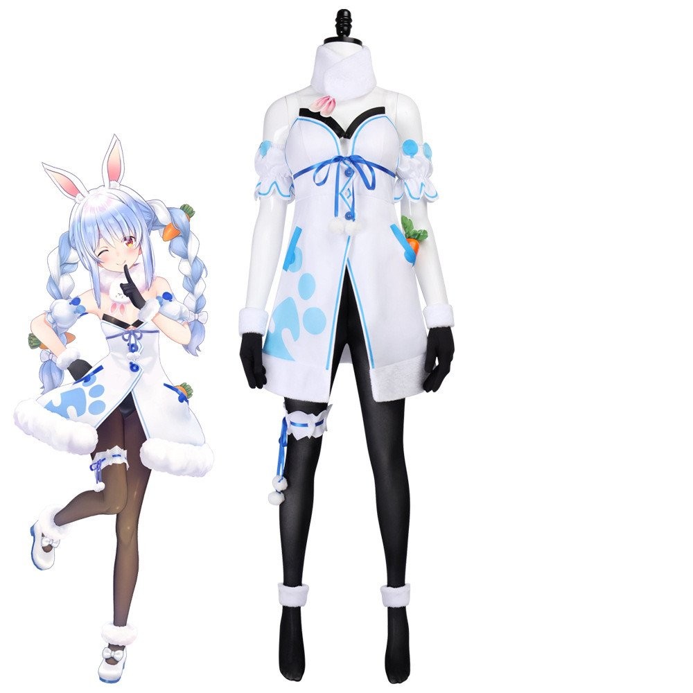 เสื้อผ้า cosplay อารมณ์ anime ของ Usada Pekora สำหรับวิดีโอยูทูบและงานแสดงตัวละคร