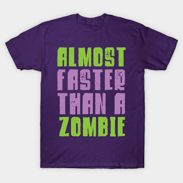 เสื้อยืด Vintage Halloween Running Shirt - Almost Faster Than A Zombie T-Shirt แท้ Cotton 100%