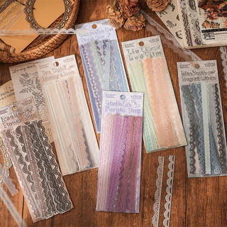 Journamm 40pcs ดอกไม้พาสเทลลูกไม้สติ๊กเกอร์ตกแต่ง Self-Adhesive Vintage สมุดภาพวารสารการ์ดทํา Embelishment สติกเกอร์