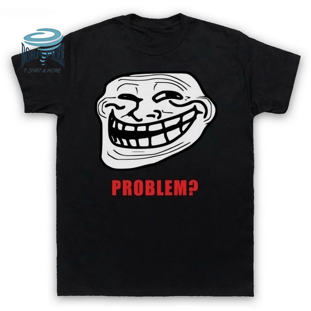 เสื้อยืดแขนสั้นสไตล์ตลก Troll Face Meme สำหรับทุกเพศ