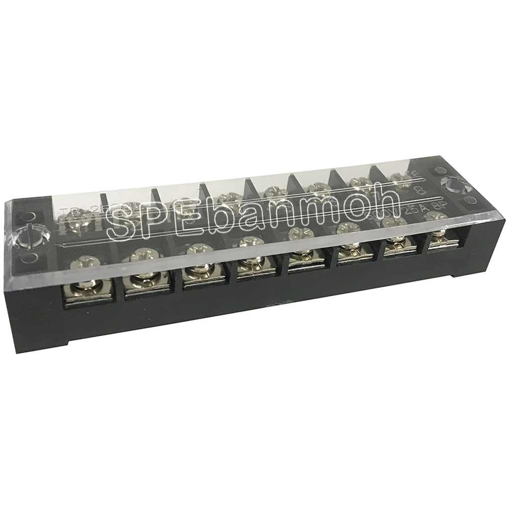 [ 1 ชิ้น ] TB1508 เทอร์มินอล 8 ช่อง 8P 15A 600V TB Terminal Block Screw Terminals 15แอมป์ เทอร์มินอลต่อสายไฟ Circuit ...