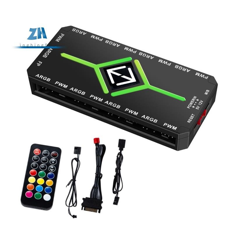 5V 3 Pin ARGB Controller Cooling 4 Pin PWM พัดลม Hub PWM ARGB พัดลม Hub สําหรับ 5V แอดเดรส ARGB คอมพ