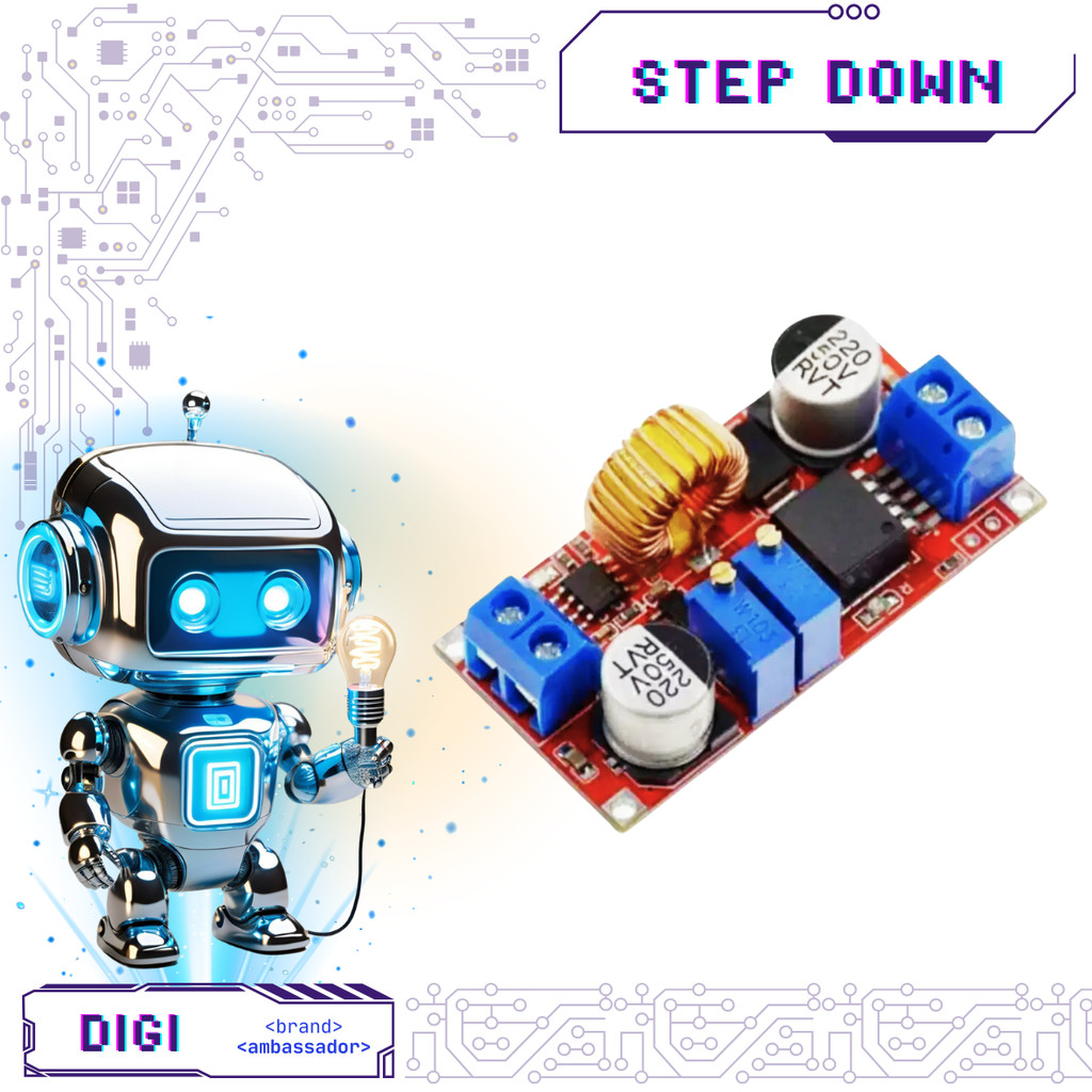 XL4015 โมดูลชาร์จสเต็ปดาวน์แบบปรับได้ - 5A XL 4015 CC CV - Digibot