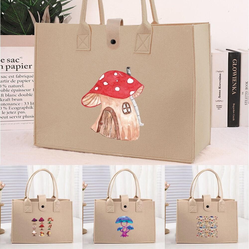 Felt travel Handbag กระเป๋าพับได้พร้อมที่จัดระเบียบหัวเข็มขัด Superb Style กระเป๋าโท้ตมีสไตล์หลายสี 