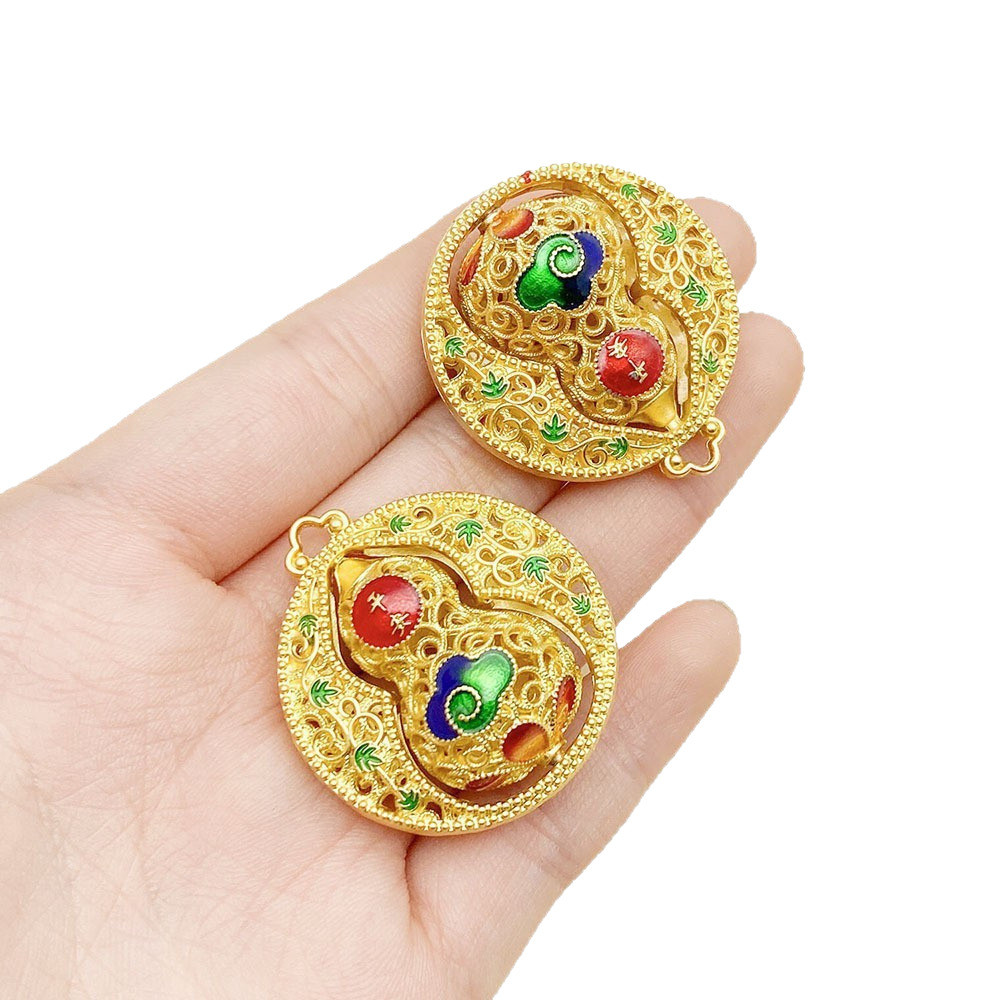 Creative Safe Gourd Sand Gold พวงกุญแจกุญแจรถจี้จี้ผู้ชายผู้หญิงสไตล์ Fulu ของขวัญ Key Chain - รูปที่ 3