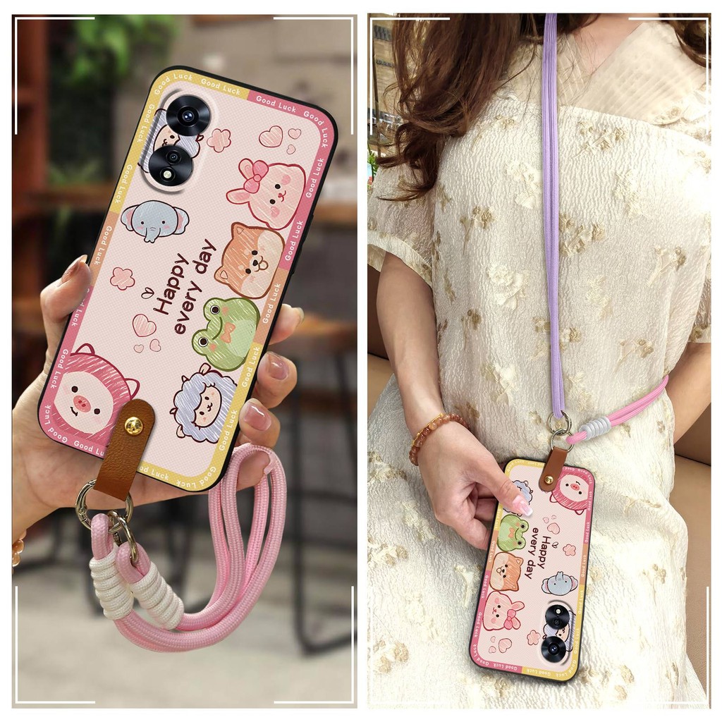 ป้องกันฝุ่นกันกระแทกเคสโทรศัพท์สําหรับOPPO A97 5G TPUซิลิโคนแฟชั่นการออกแบบกันน้ําน่ารักเชือกเส้นเล็