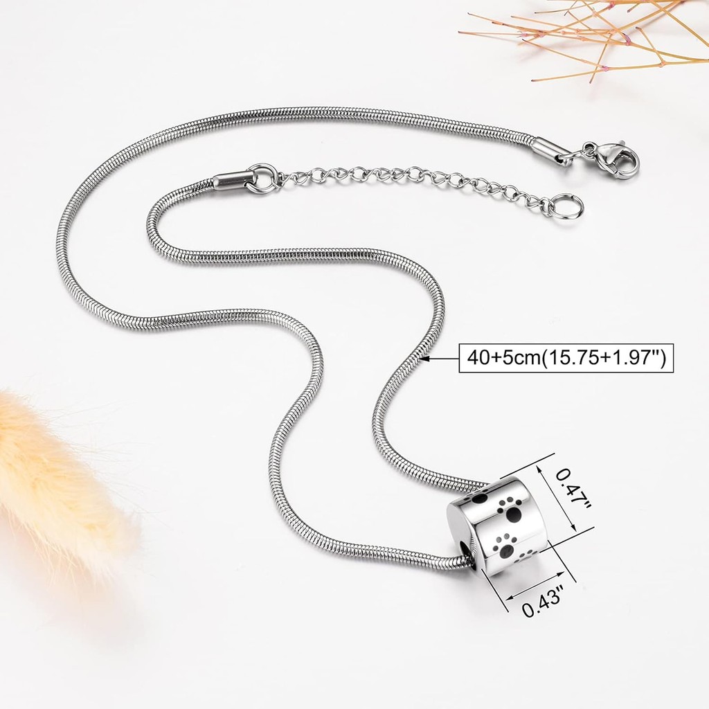 SOITIS สัตว์เลี้ยง Urn สร้อยคอสุนัข Ashes สร้อยคอศพสร้อยคอสําหรับสุนัขแมวขี้เถ้าอนุสรณ์ Urn สร้อยคอ 