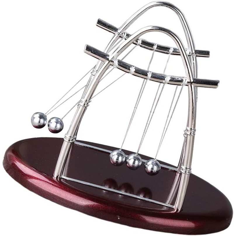 LIOOBO Newton Cradle ของเล่นเพื่อการศึกษาตารางตกแต่ง Newton Bassinet Newton Cradle ห้าลูกของเล่น Bal