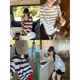 ฤดูใบไม้ร่วงหลวมอเนกประสงค์ผู้หญิงย้อนยุคลายคอกลมแขนยาวเสื้อ…