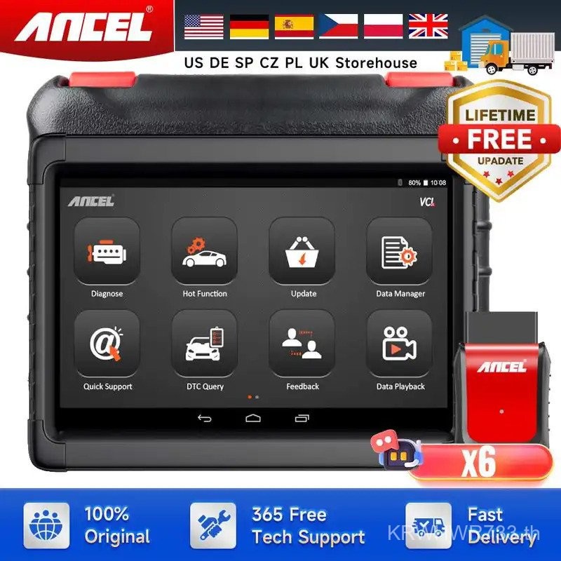 Ancel X6 OBD2 เครื่องสแกนเนอร์เครื่องมือวินิจฉัยรถยนต์มืออาชีพระบบทั้งหมด ABS น้ํามัน EPB DPF รีเซ็ต