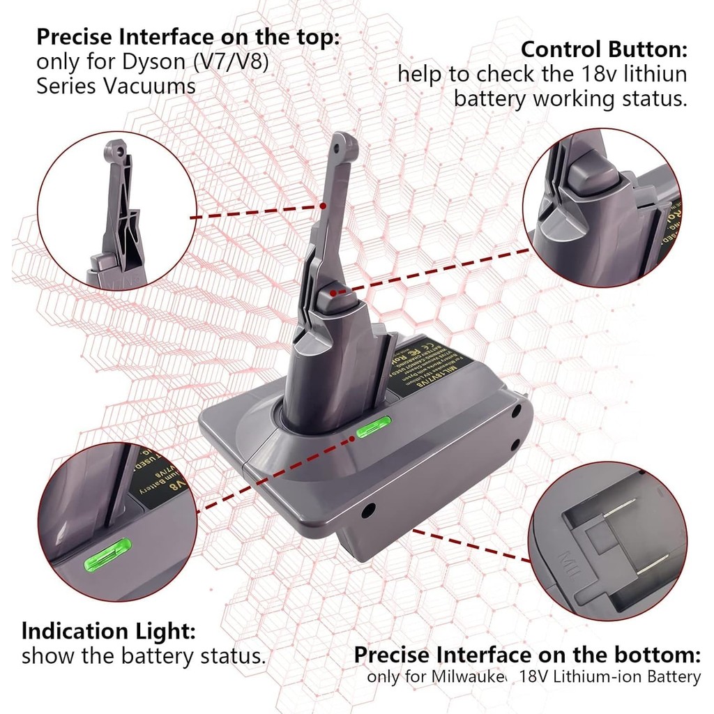อัพเกรดอะแดปเตอร์แบตเตอรี่ V7/V8 สําหรับแบตเตอรี่ Li-ion Milwaukee M18 18V เปลี่ยนสําหรับแบตเตอรี่ D