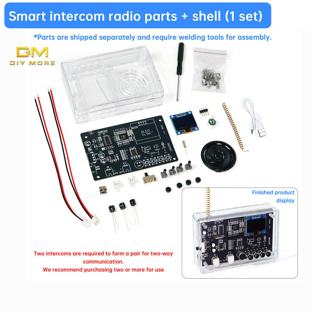 DIYMROE Interphone วิทยุอิเล็กทรอนิกส์ DIY ชุดไร้สาย Intercom วิทยุ FM แผงวงจรการผลิตเชื่อมฝึกชิ้นส่