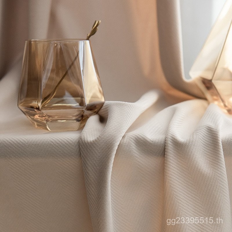 Blackout Crows Bone Pattern ครีมกํามะหยี่โมเดิร์นหรูหราห้องนั่งเล่นผ้าม่าน Keqiao ขายส่งห้องนอน Mink