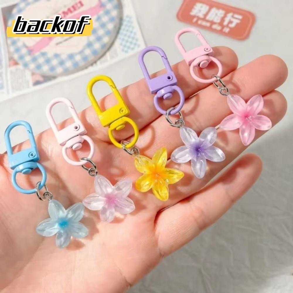 กลับ 1/5ชิ้นดอกไม้ที่มีสีสันพวงกุญแจ,เรซิ่นหวานกุญแจรถแหวน,น่ารักแขวนเครื่องประดับจี้เชือกตกแต่งหูฟังจี้สาว