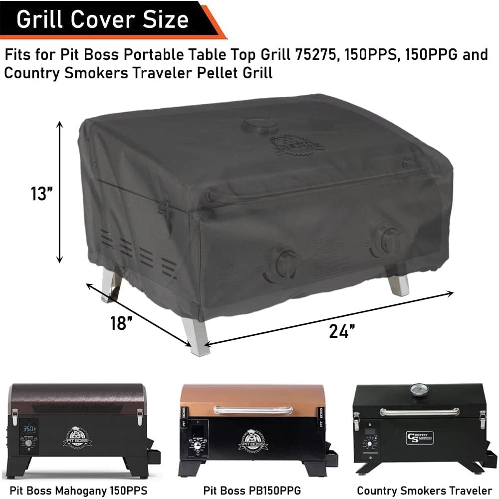 ฝาครอบย่างโต๊ะสําหรับ Pit Boss 75275 & PB336GS, Cuisinart CGG-306 ครอบคลุม 24 นิ้วตาราง Top Most 2-B