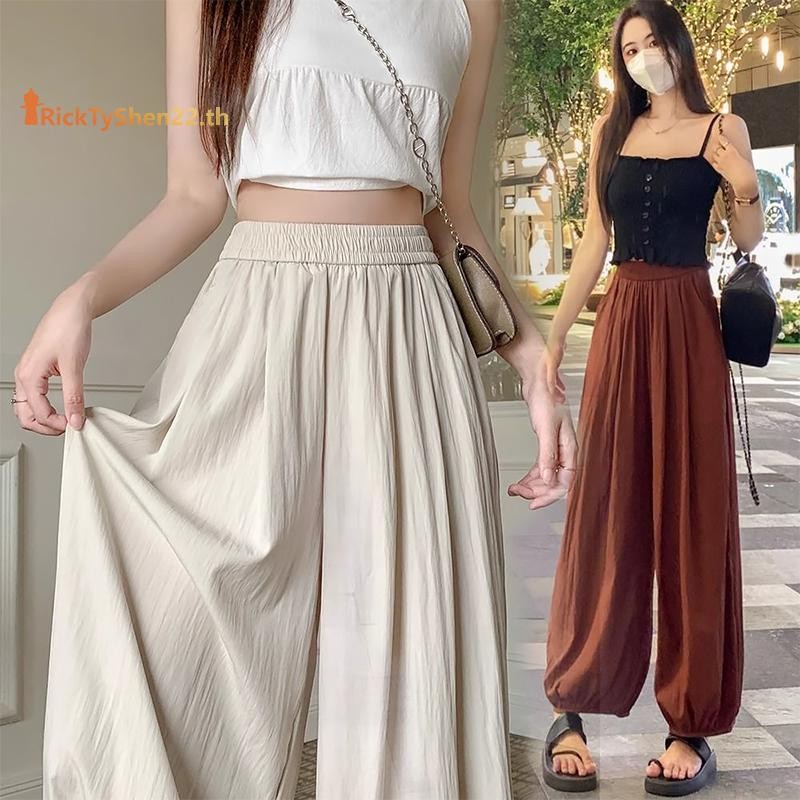 RickTyShen Harem กางเกงยามาโมโตะสำหรับผู้หญิง ทรงหลวม สไตล์ขากว้าง เหมาะสำหรับฤดูร้อน