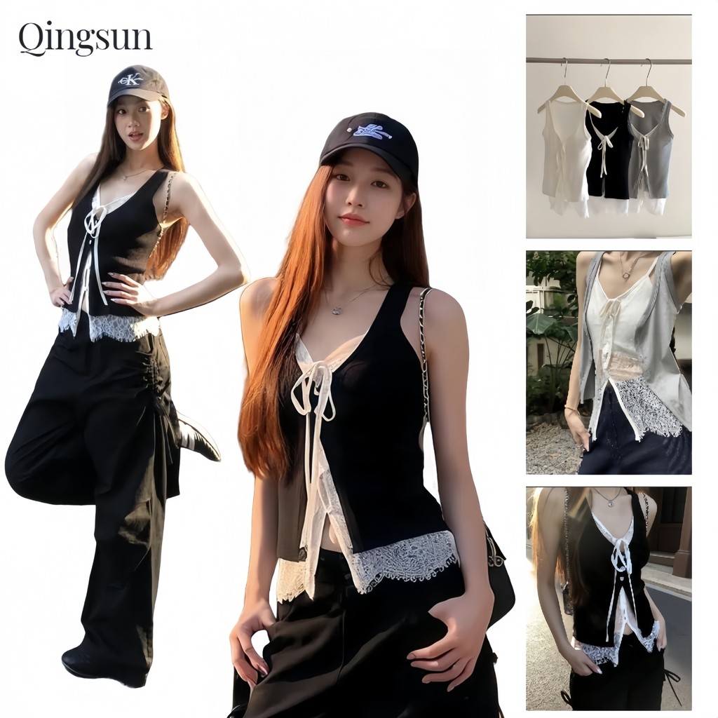 เสื้อยืดวินเทจ เสื้อกล้าม สีพื้น มีฟองน้ำในตัว น่ารักมาก ยืดพอดีสไตล์สาวเกาหลี มินิมอล "FY3565"