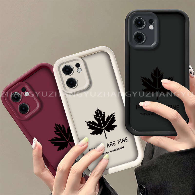 กันกระแทก เหมาะสําหรับ OPPO RENO 13F 14F 4G 5G เคสโทรศัพท์ใหม่ Maple Leaf รูปแบบแขนป้องกัน Soft Cover JT03