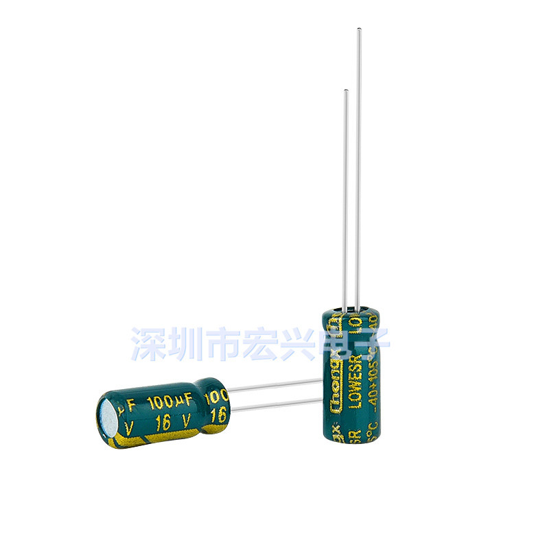 16V100UF ความถี่สูงความต้านทานต่ํา Long Life ยี่ห้อใหม่ Electrolytic Capacitor 100UF 16V 5X11 1K = 2