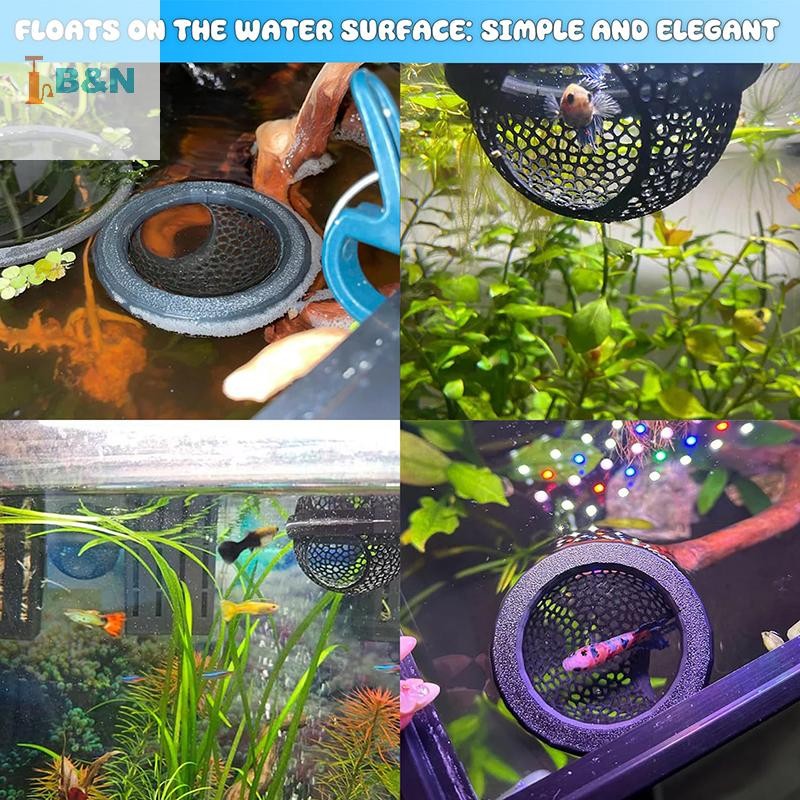 XeR Floating Betta Hide & Cave – เปลญวนตู้ปลา 3-in-1, แหวนป้อนลอยและจุดพักผ่อน – 3D พิมพ์ Betta Fish