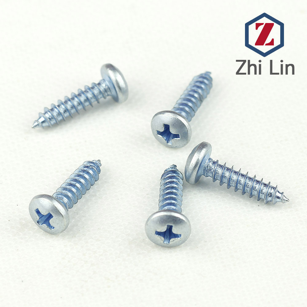 ST4.2 Phillips Slot Plate Head Self-Tipping Screw สังกะสีชุบแข็ง Quenching สกรูขนาดเล็กหัวกลมขนาดใหญ