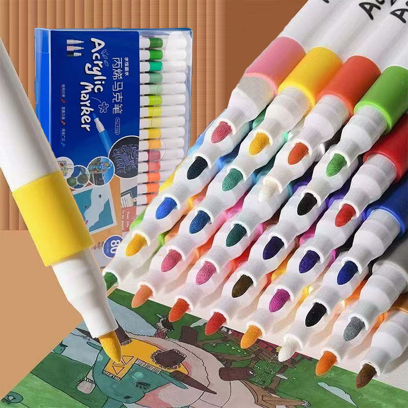 ปากกาเพ้นท์ 36/48/60/80สี   ปากกาเคมี ปาก ปากกาแก้ว ปากกา  เคมี มาร์คเกอร์