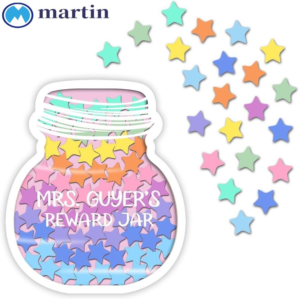 MARTIN Positive Behavor Rewards Jar, ไม้การ์ตูนเด็ก Star Reward Jars, Routine Training Heart พร้อมวง