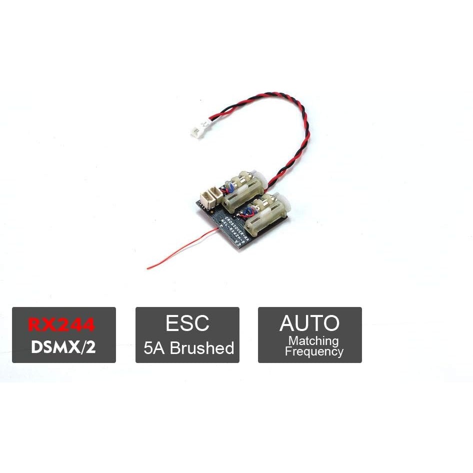 2.4G 4CH/5CH/6CH/7CH Mini Receiver รองรับ DSM2/ DSMX Protocol ในตัวแปรง/Brushless ESC Regulator (RX2