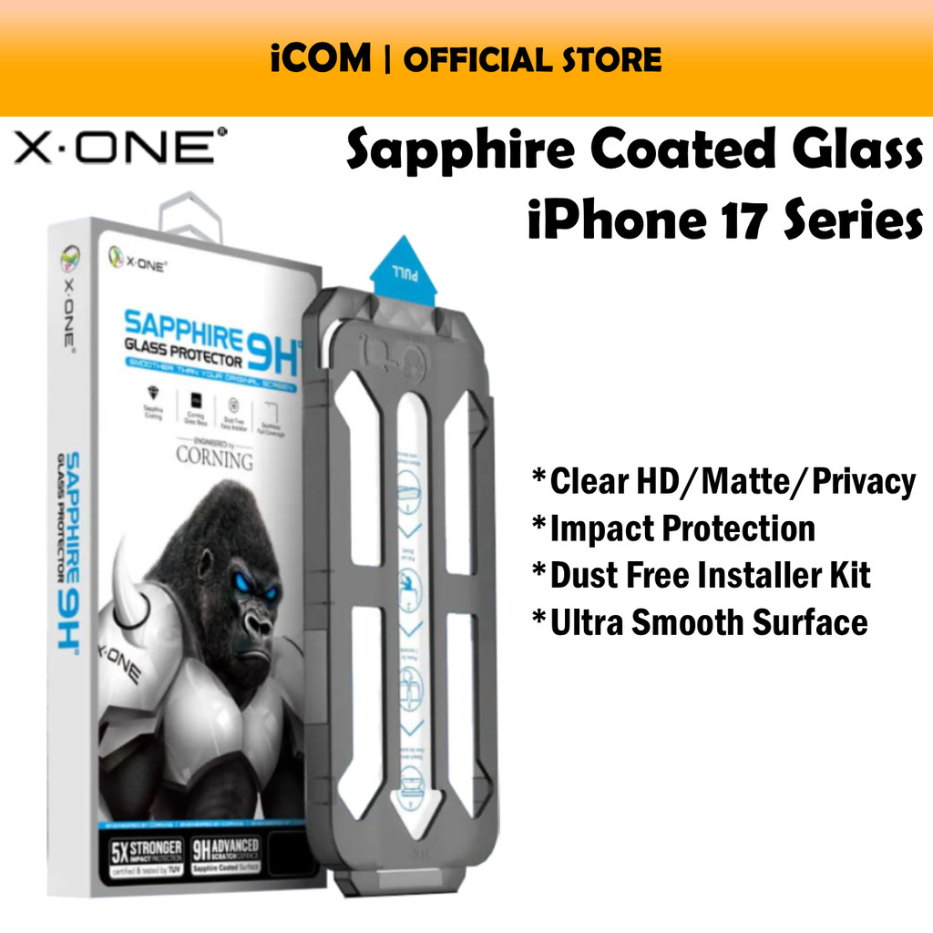 X.One Sapphire กระจกนิรภัย iPhone 17 Pro Max/17 Pro/17 Air/17