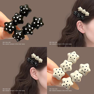 กิ๊บติดผมลายจุดสีดำและสีขาวสำหรับ 여성 เครื่องประดับผมใหม่