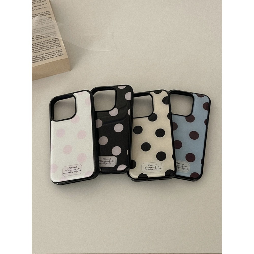 เต็มหน้าจอ Polka Dot เคสโทรศัพท์ Drop-Resistant สําหรับ iPhone 16 Promax 15 Promax 11 12 13 14plus 15plus 16e 16plus 15pro
