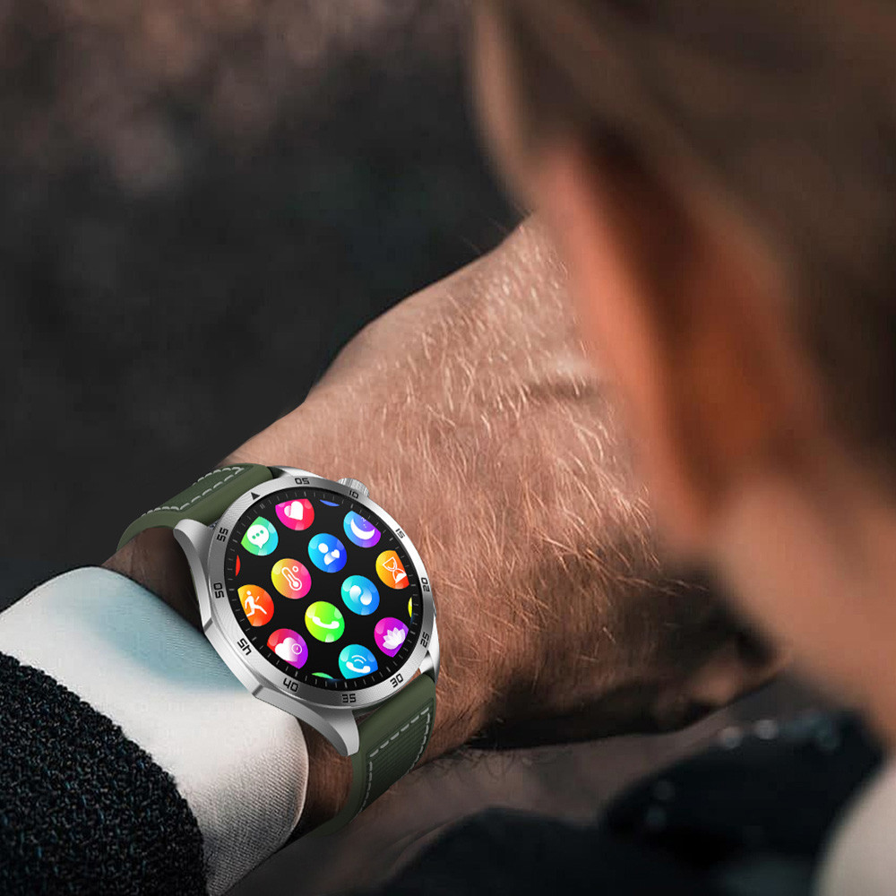 Smart Watch 1.43 นิ้วหน้าจอความคมชัดกีฬาสุขภาพการตรวจสอบการนอนหลับการนอนหลับ IP68 กันน้ำ BT5.2 S0S ฟ