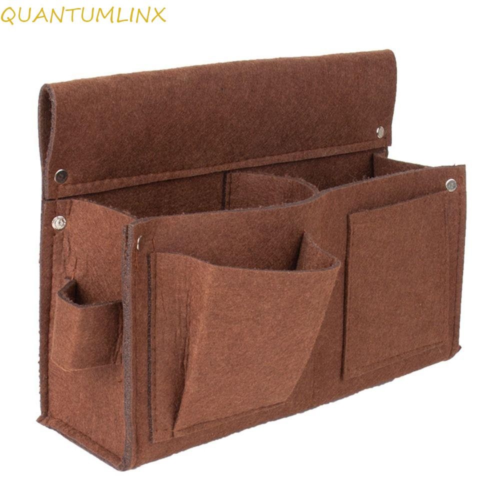Quantuml กระเป๋าคาดเอวเครื่องมือเข็มขัดเสริมหมุดความจุขนาดใหญ่ผ้าเคมีแบบพกพาสีน้ําตาลสวมใส่กระเป๋าเล็บช่างไม้ติดตั้งและบํารุงรักษา