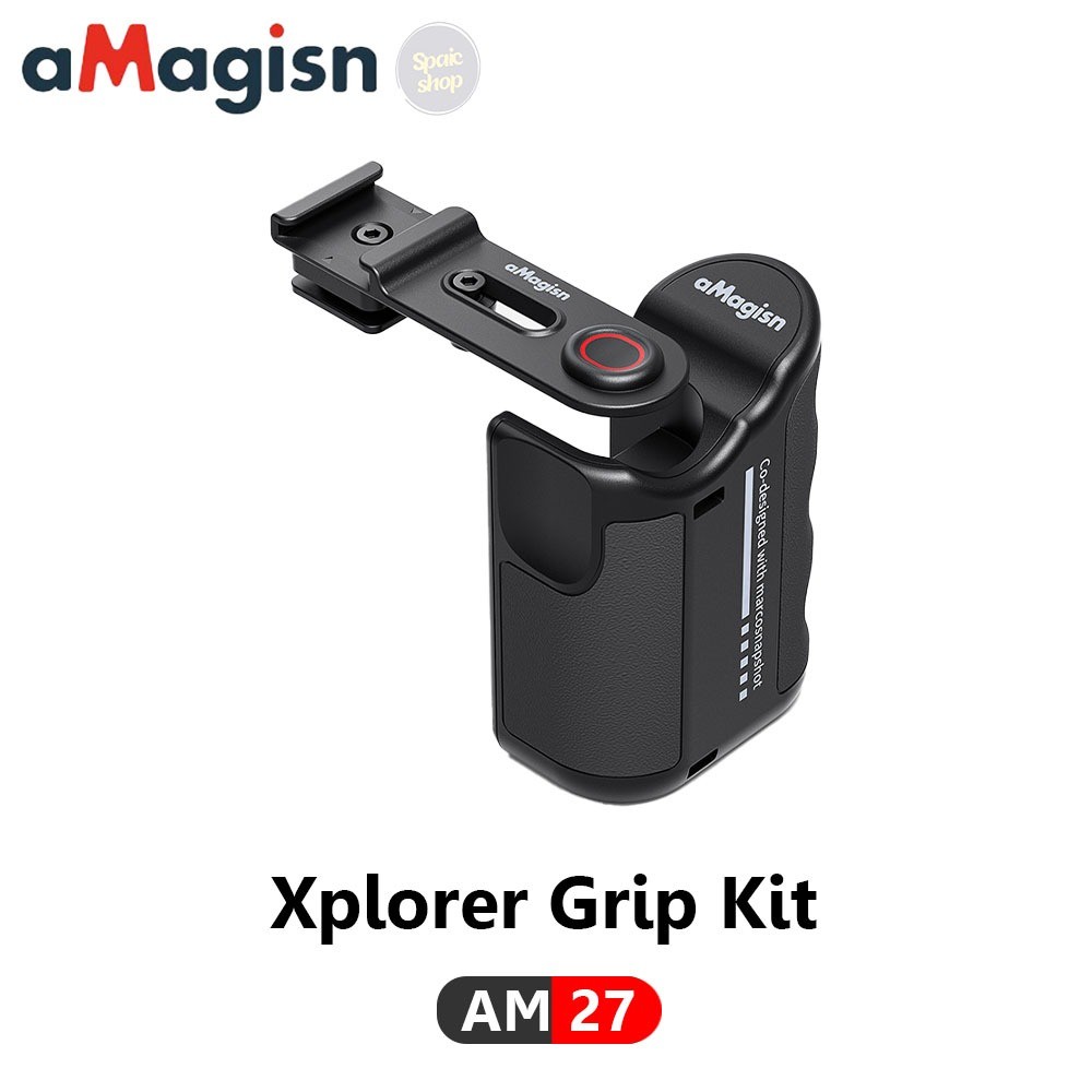 aMagisn AM27 Xplorer Grip For Insta360, DJI Action, GoPro Hero Series Action Camera เฉพาะมือจับ มือกดกล้องแอ็คชั่น. ราคา ถูกที่สุด ดีลบีเคเค