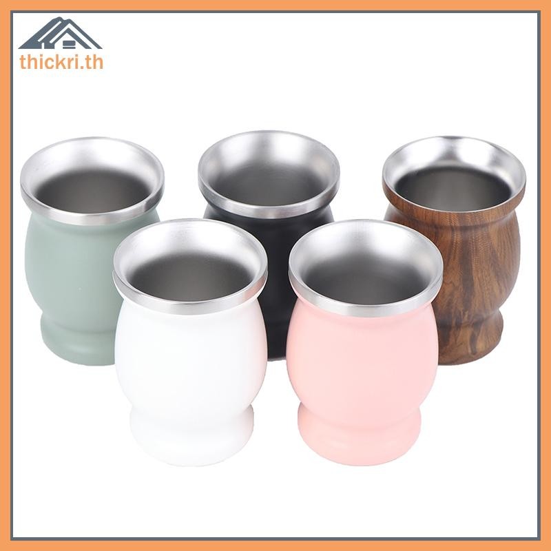 TT Yerba Mate Cup 304 สแตนเลส 8oz Argentine Yerba Mate Gourd พร้อม illas PL