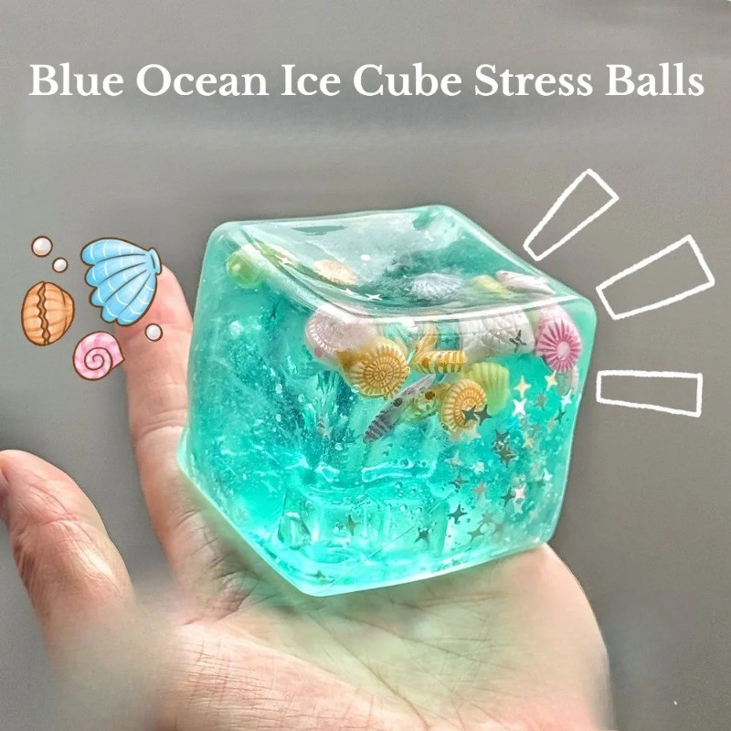 Taba Squishy Stress Balls Cube - Ocean Sensory Fidget ของเล่นช้า Rise Squishy ของเล่นสําหรับเด็กและผ