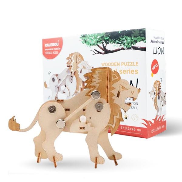 DIY 3D Wooden Puzzle Lion โมเดลไม้ สิงโต